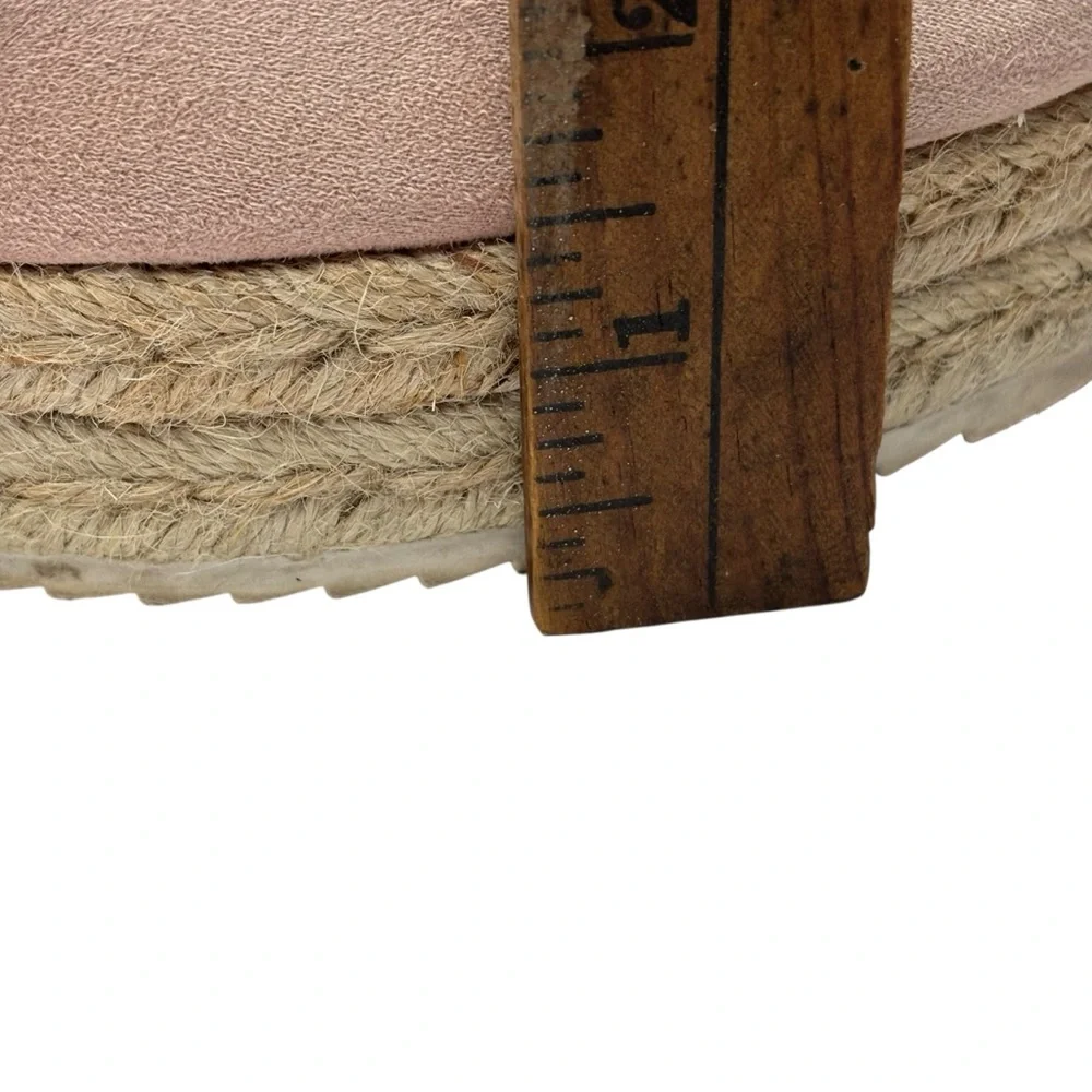 New Nine West Ariela Pink & Beige Espadrille Wedge Sandals Ankle Strap Size 10 M